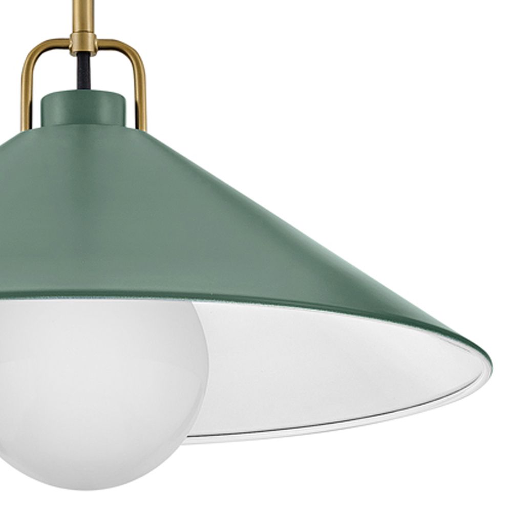 Lark Milo Interior Large Pendant 16" Lacquered Brass/Sage Green