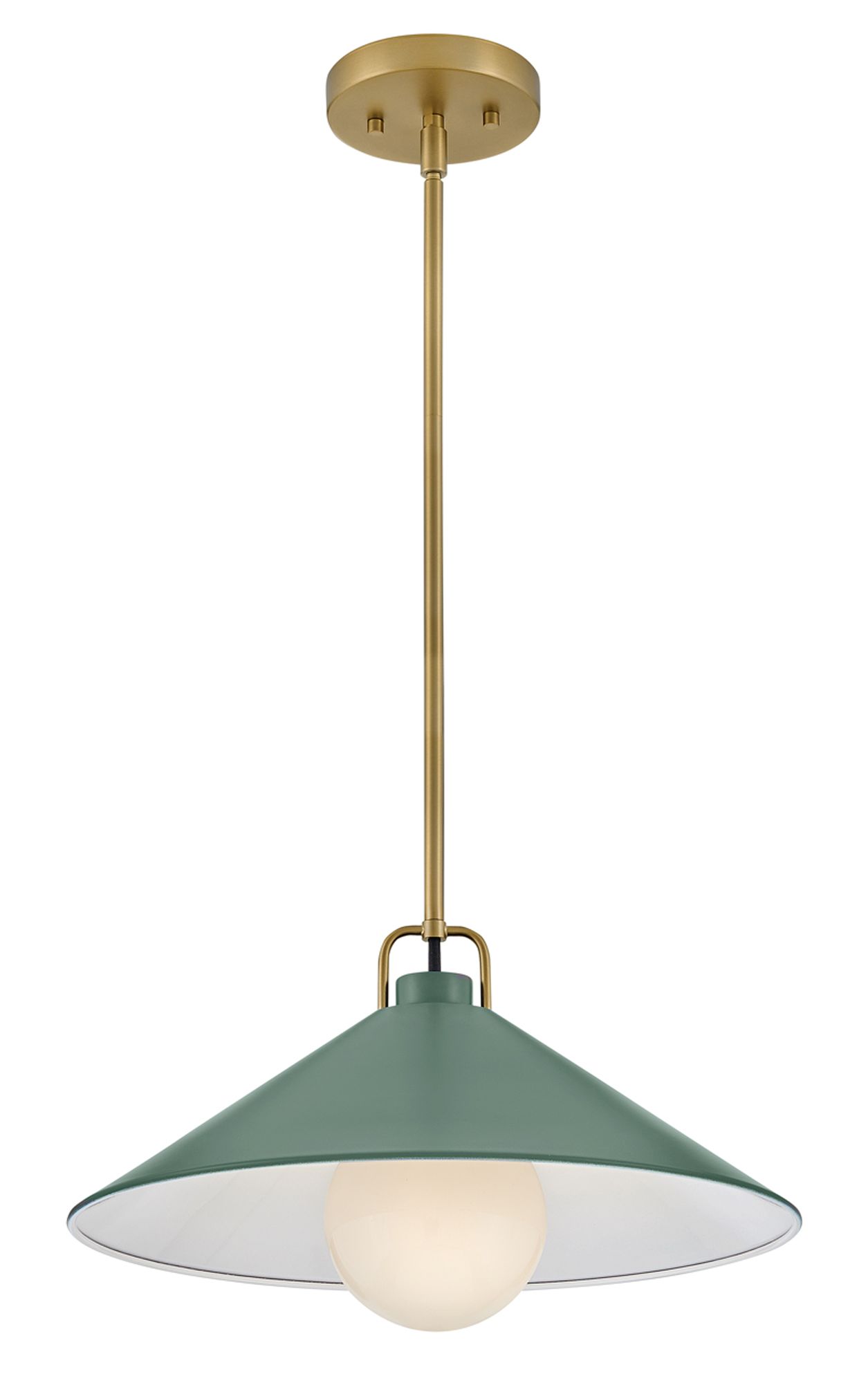 Lark Milo Interior Large Pendant 16" Lacquered Brass/Sage Green