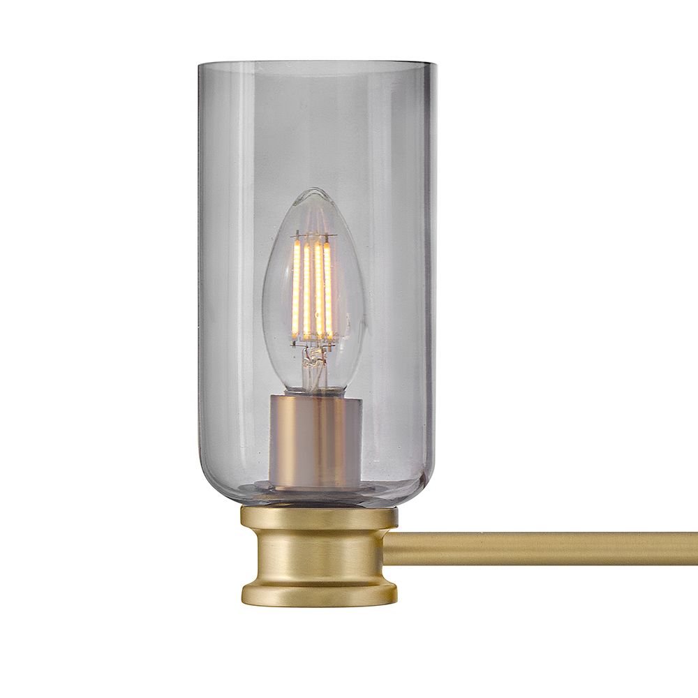 Image 3 Lark Naomi Bath Medium Three Light Vanity 24" Lacquered Brass/Smoke more views