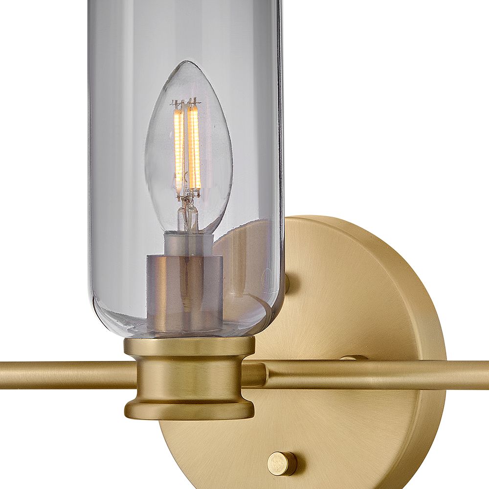 Image 4 Lark Naomi Bath Medium Three Light Vanity 24" Lacquered Brass/Smoke more views