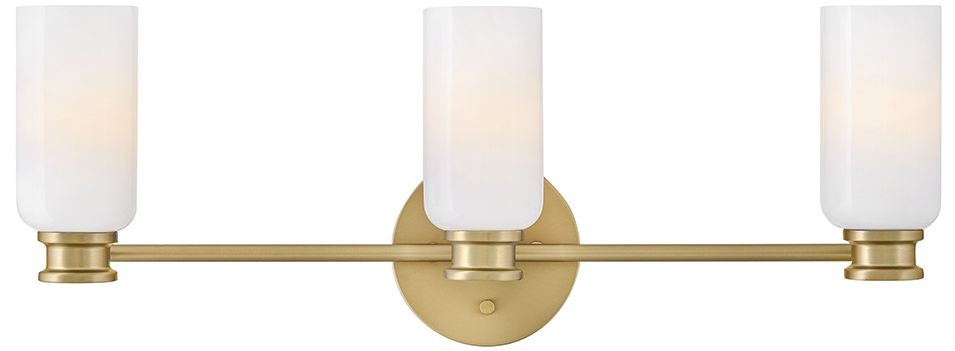 Lark Naomi Bath Medium Three Light Vanity 24" Lacquered Brass