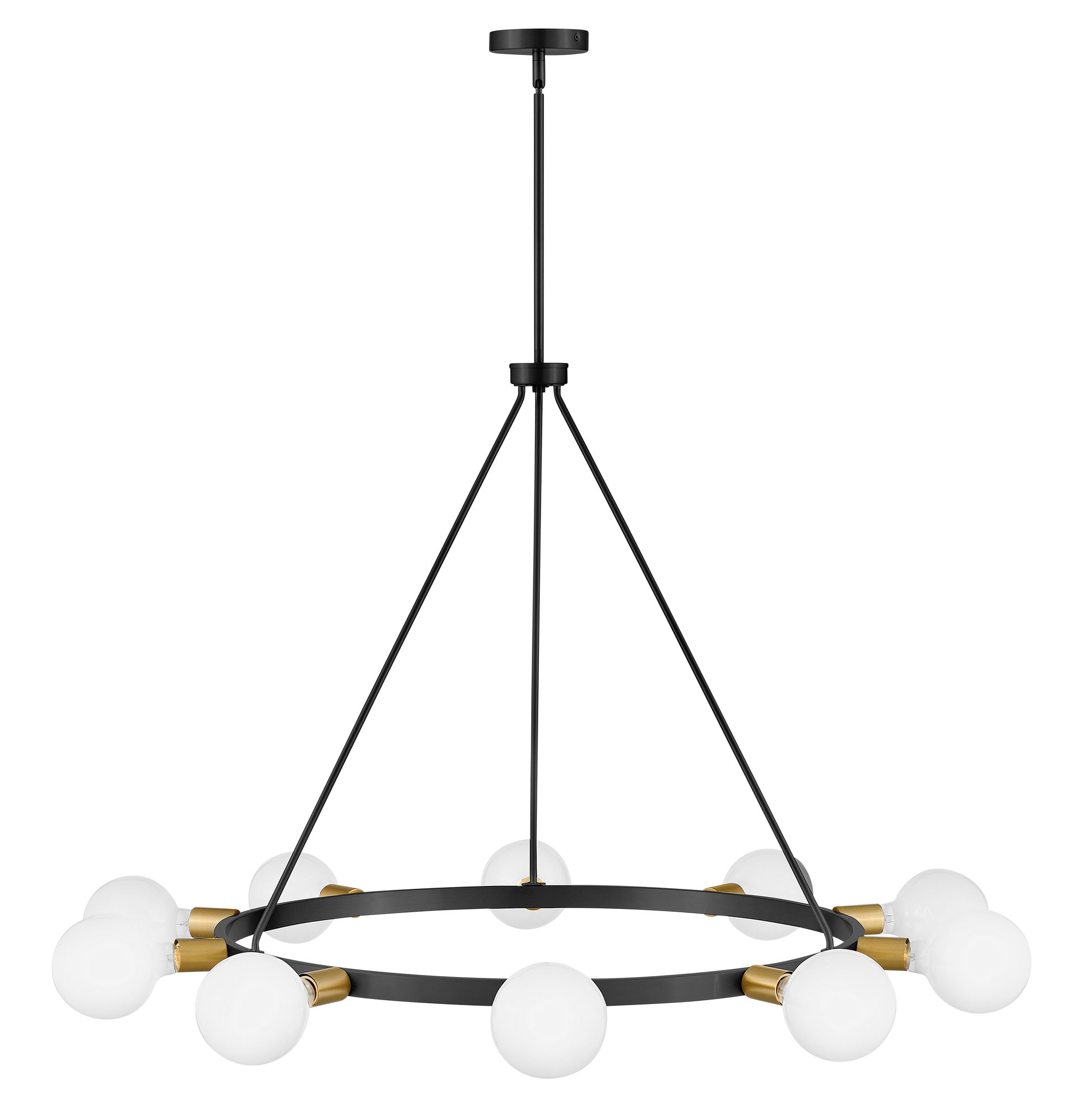 Image 5 Lark Orla Large Single Tier Chandelier 36" Black more views