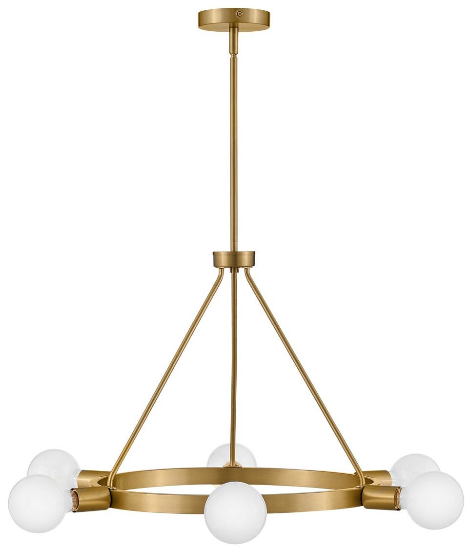 Lark Orla Medium Single Tier Chandelier 24" Lacquered Brass