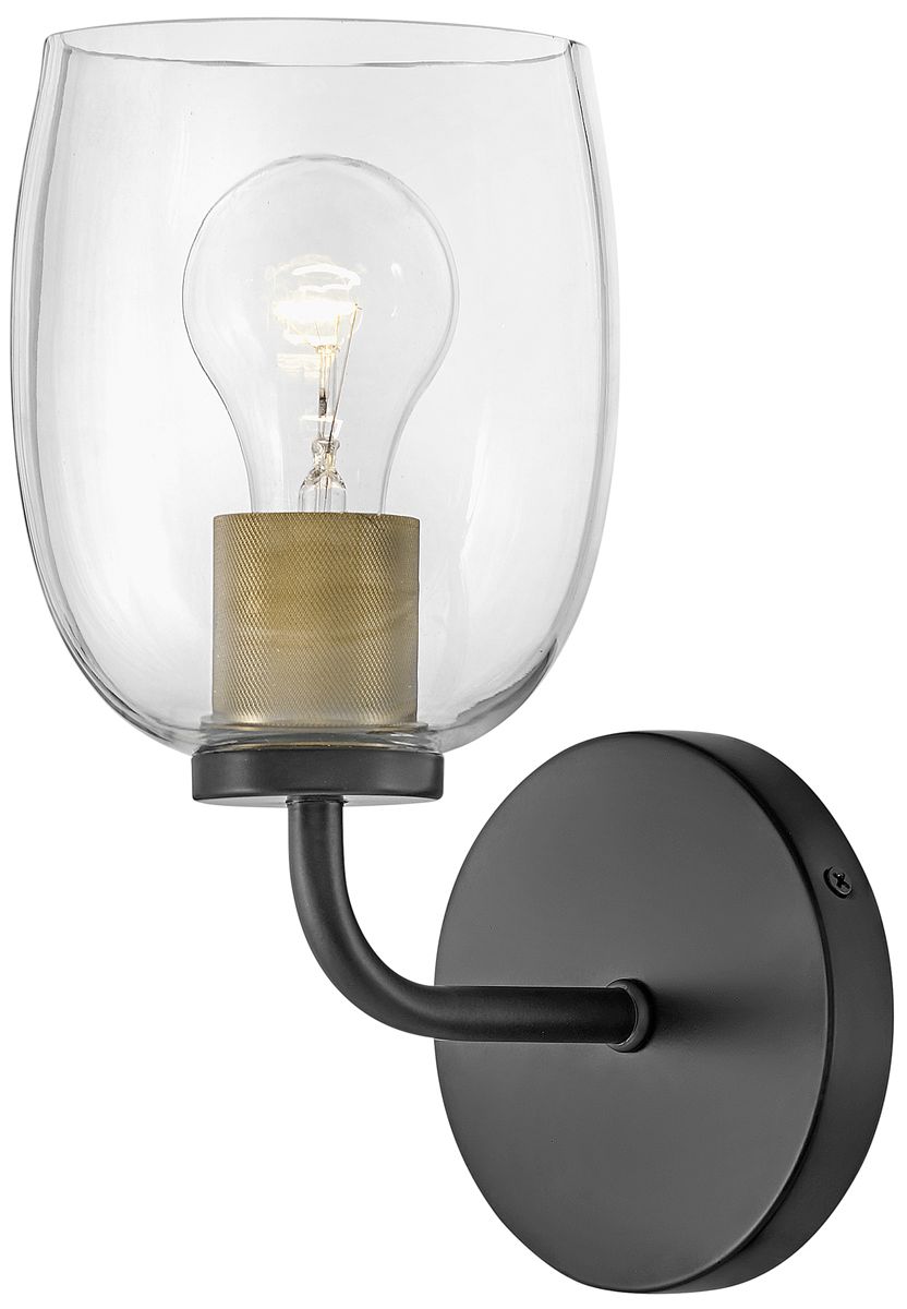 Lark-Percy Bath-Single Light Vanity-Black-Lacquered Brass