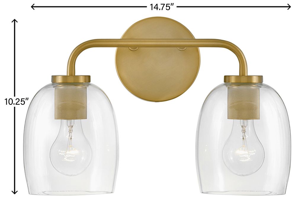 Lark-Percy Bath-Two Light Vanity-Lacquered Brass