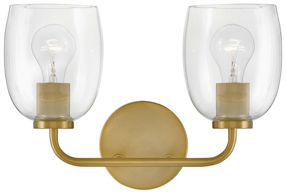 Lark-Percy Bath-Two Light Vanity-Lacquered Brass
