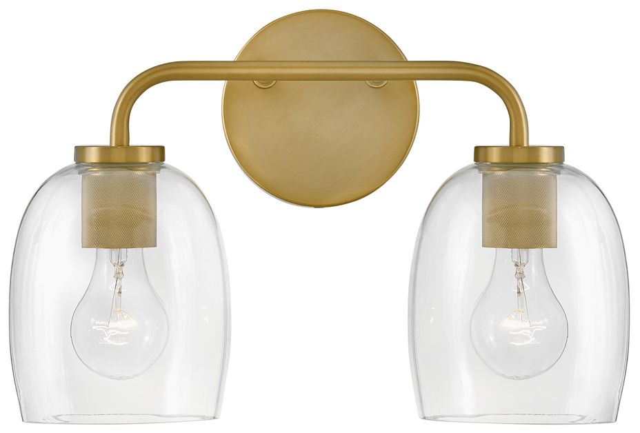 Lark Percy Small Two Light Vanity 14.75" Lacquered Brass