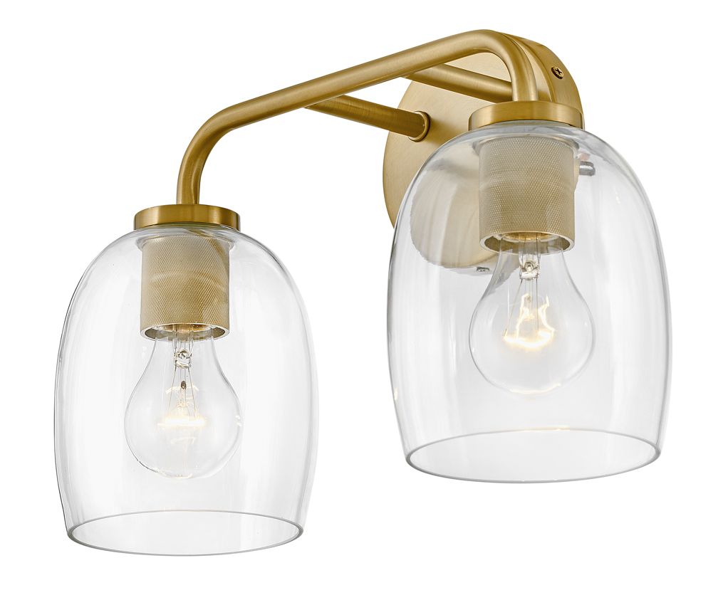Image 2 Lark Percy Small Two Light Vanity 14.75" Lacquered Brass more views