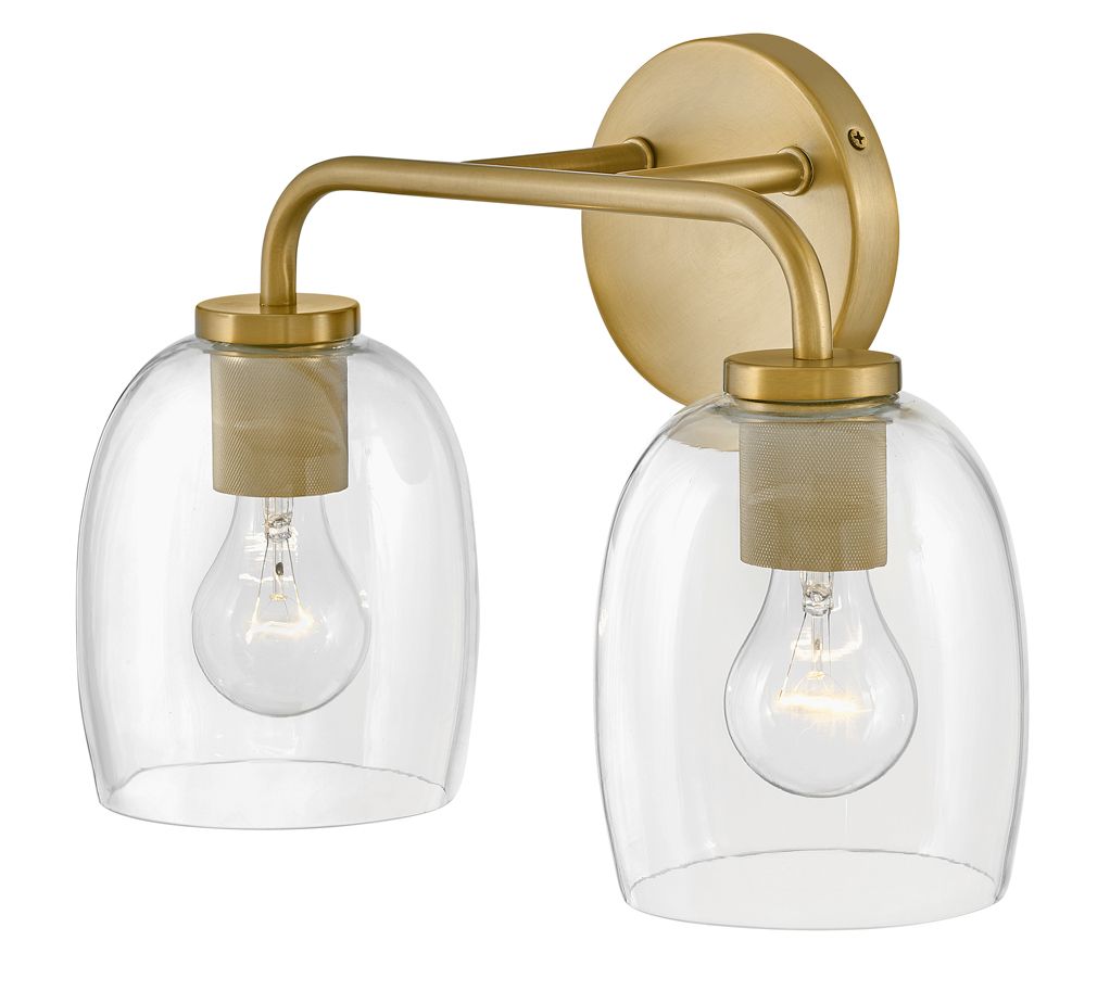 Image 3 Lark Percy Small Two Light Vanity 14.75" Lacquered Brass more views