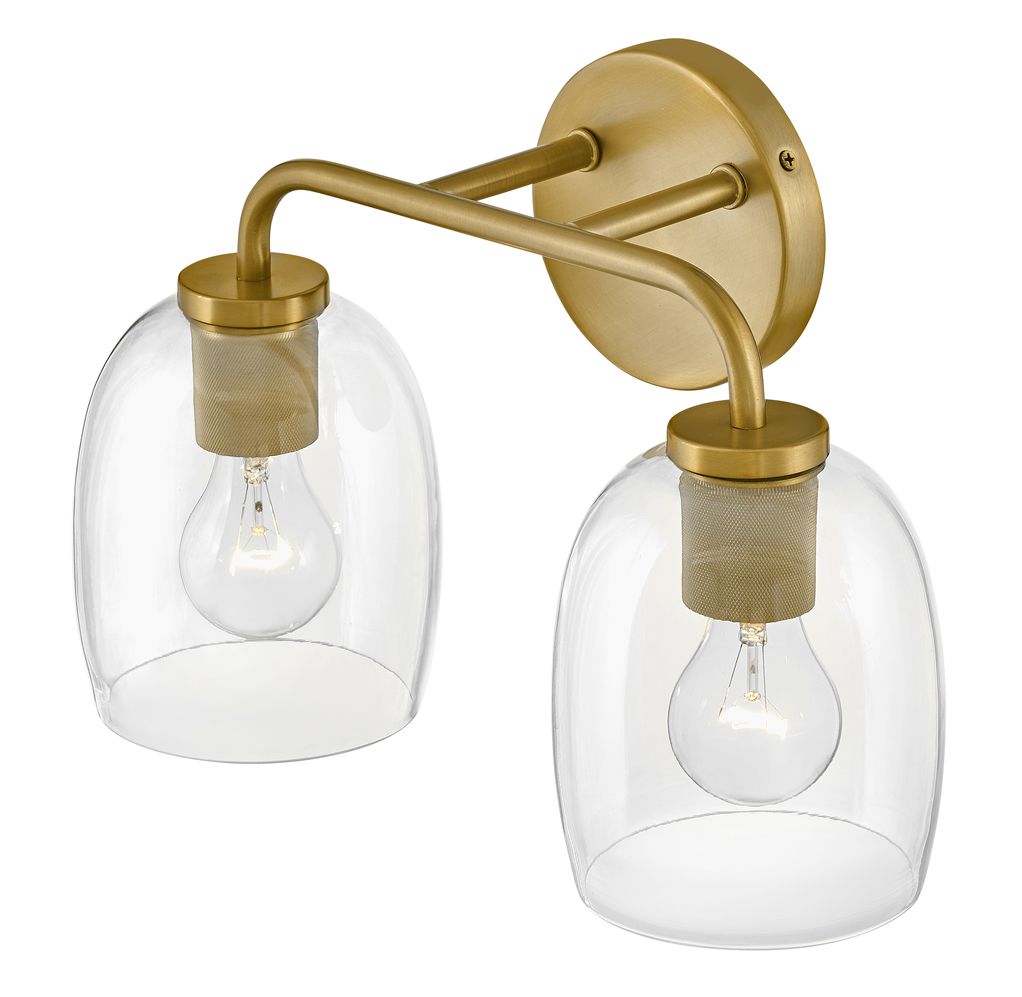 Image 4 Lark Percy Small Two Light Vanity 14.75" Lacquered Brass more views