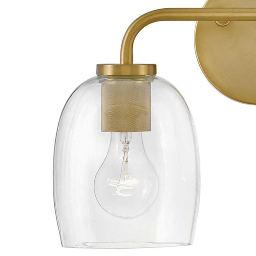Image 6 Lark Percy Small Two Light Vanity 14.75" Lacquered Brass more views