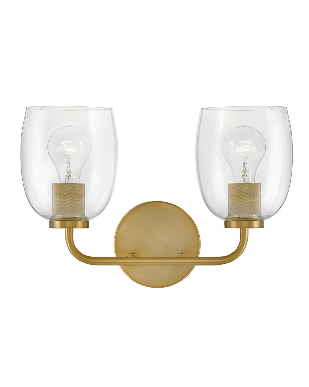 Lark Percy Small Two Light Vanity 14.75" Lacquered Brass
