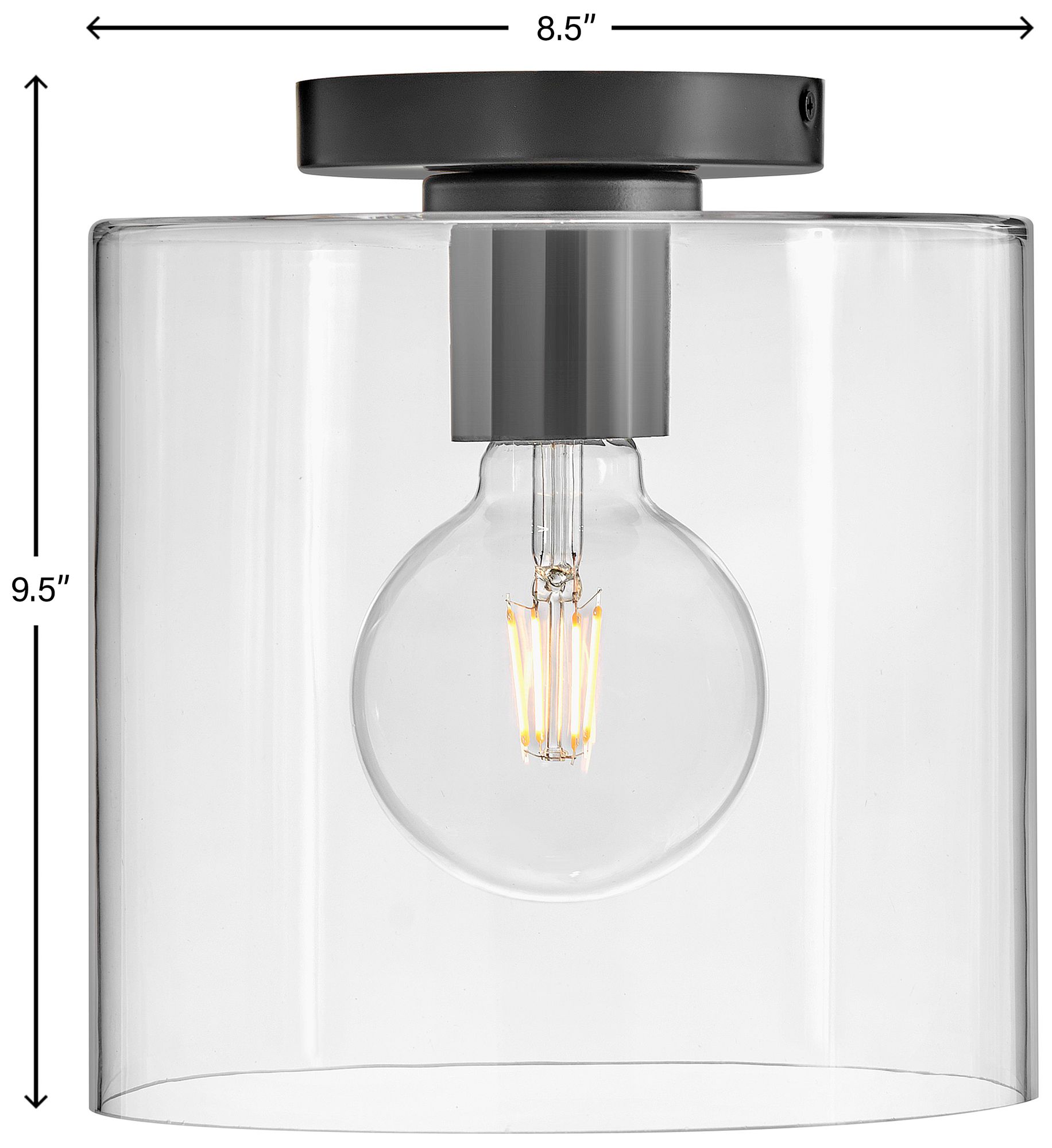 Image 7 Lark Pippa Interior Extra Small Flush Mount 8.5" Clear Black more views