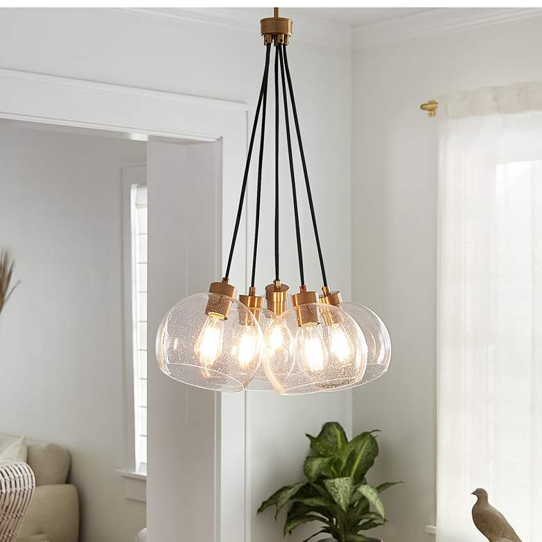 Image 1 Lark-Rumi Pendant-Five Light Pendant-Lacquered Brass