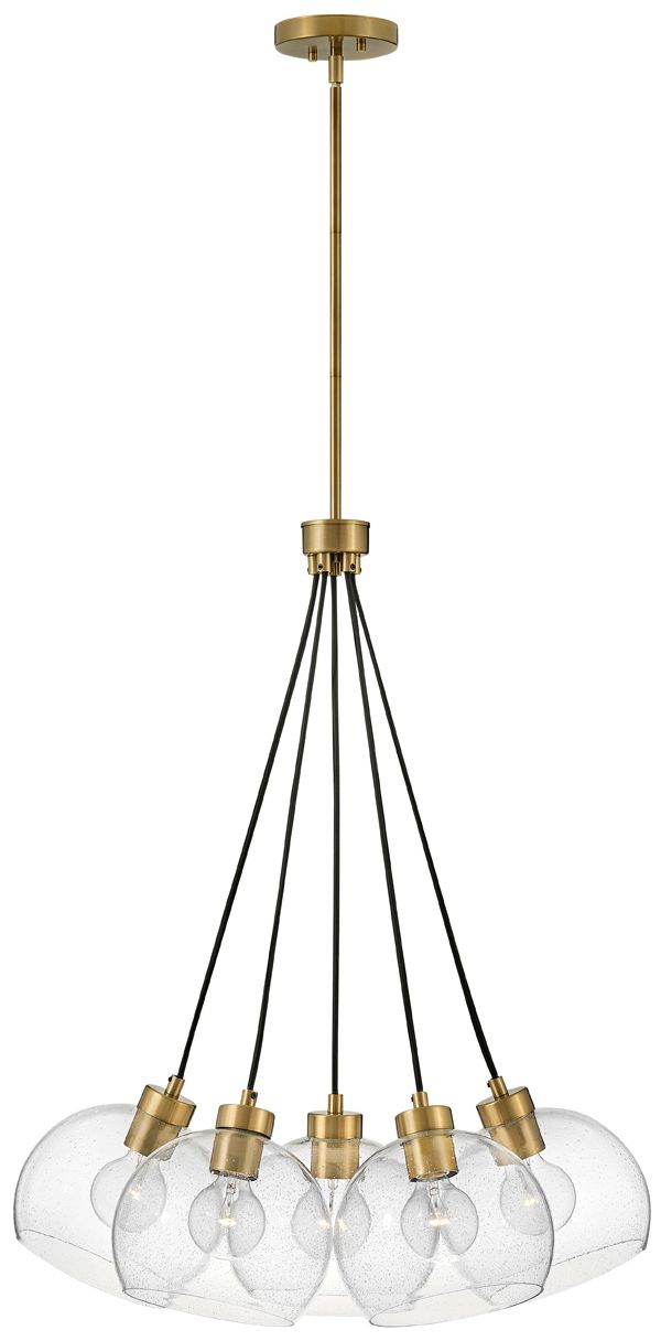 Lark Rumi Small Single Tier Chandelier 32.25" Lacquered Brass