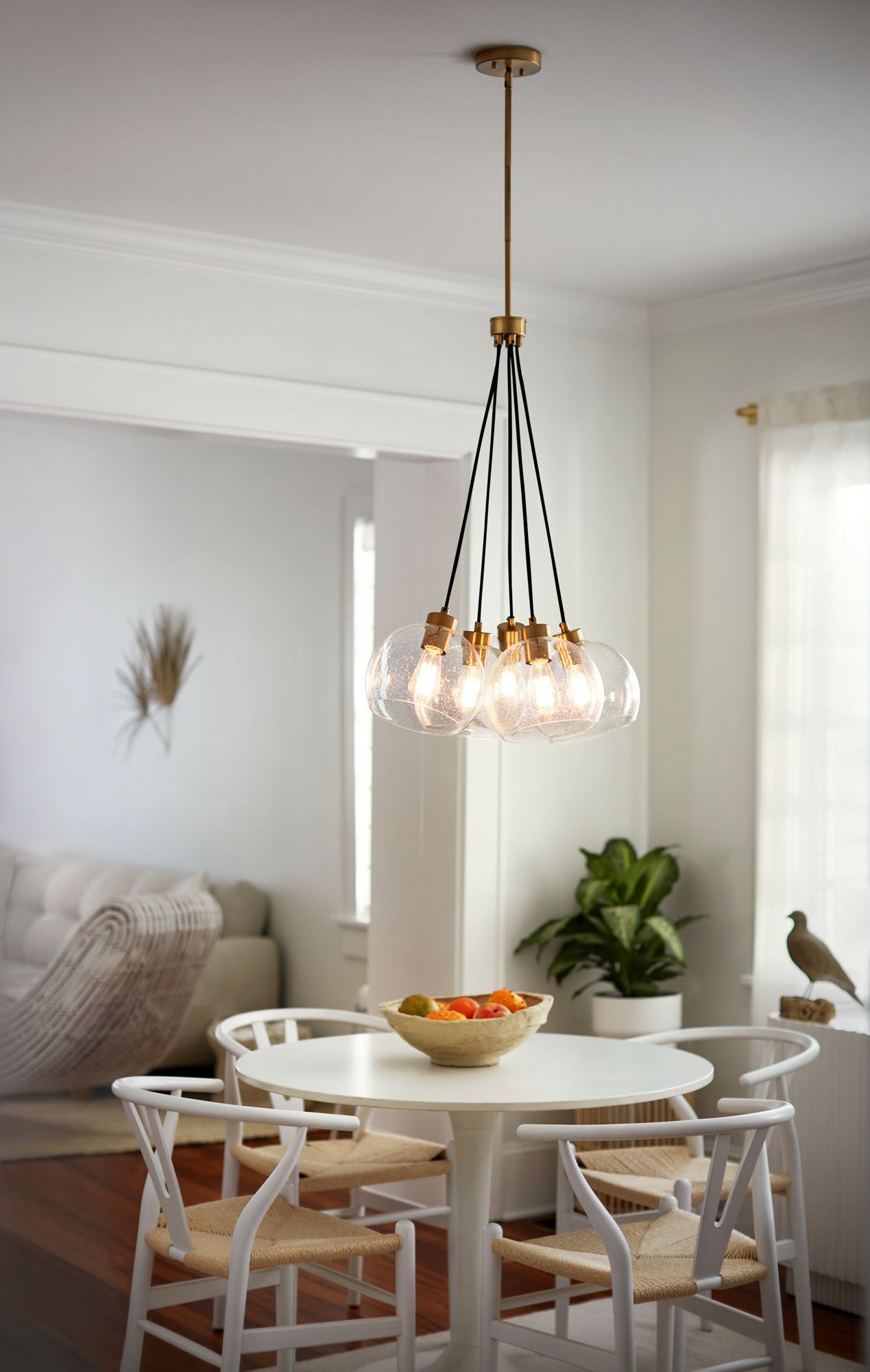 Image 4 Lark Rumi Small Single Tier Chandelier 32.25" Lacquered Brass more views