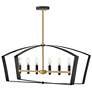 1_Lark Sammi Interior Large Six Light Linear Chandelier 40" Black