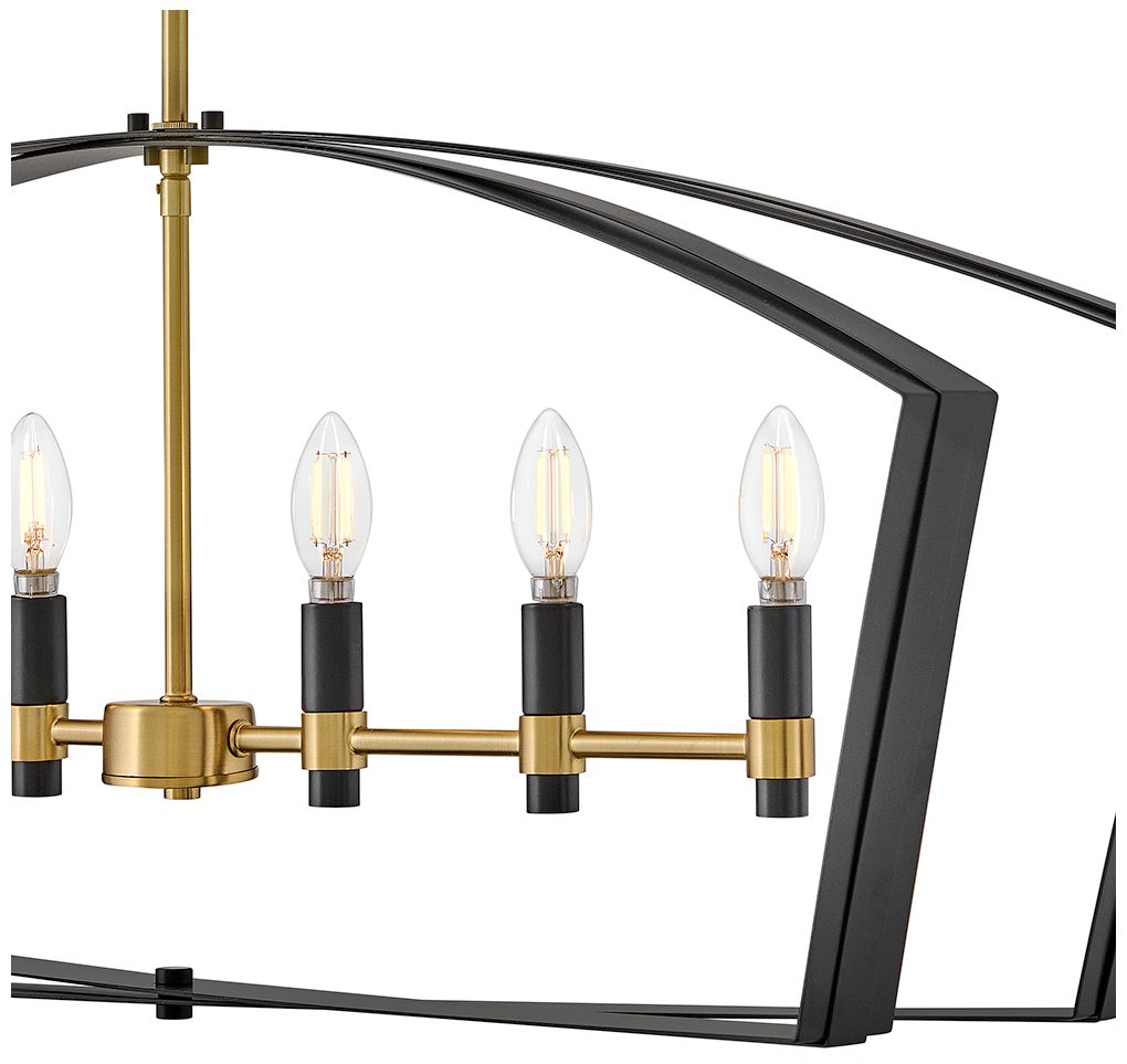Image 3 Lark Sammi Interior Large Six Light Linear Chandelier 40" Black more views