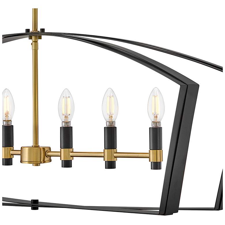Image 3 Lark Sammi Interior Large Six Light Linear Chandelier 40" Black more views