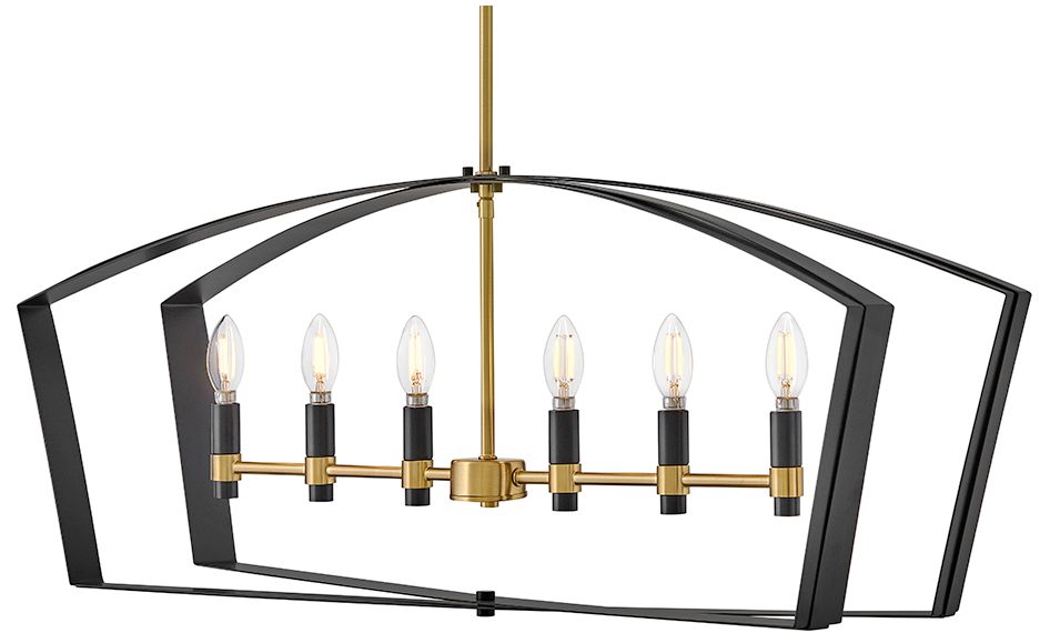 Image 5 Lark Sammi Interior Large Six Light Linear Chandelier 40" Black more views