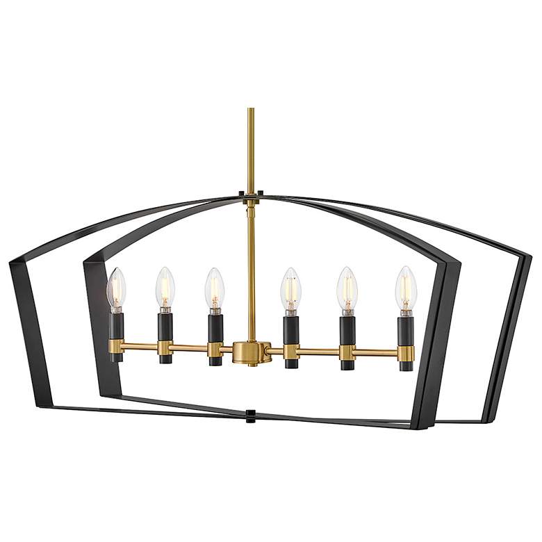 Image 5 Lark Sammi Interior Large Six Light Linear Chandelier 40" Black more views