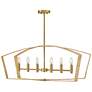 1_Lark Sammi Interior Large Six Light Linear Chandelier 40" Lacquered Brass