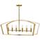 Lark Sammi Interior Large Six Light Linear Chandelier 40" Lacquered Brass