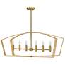 2_Lark Sammi Interior Large Six Light Linear Chandelier 40" Lacquered Brass more views