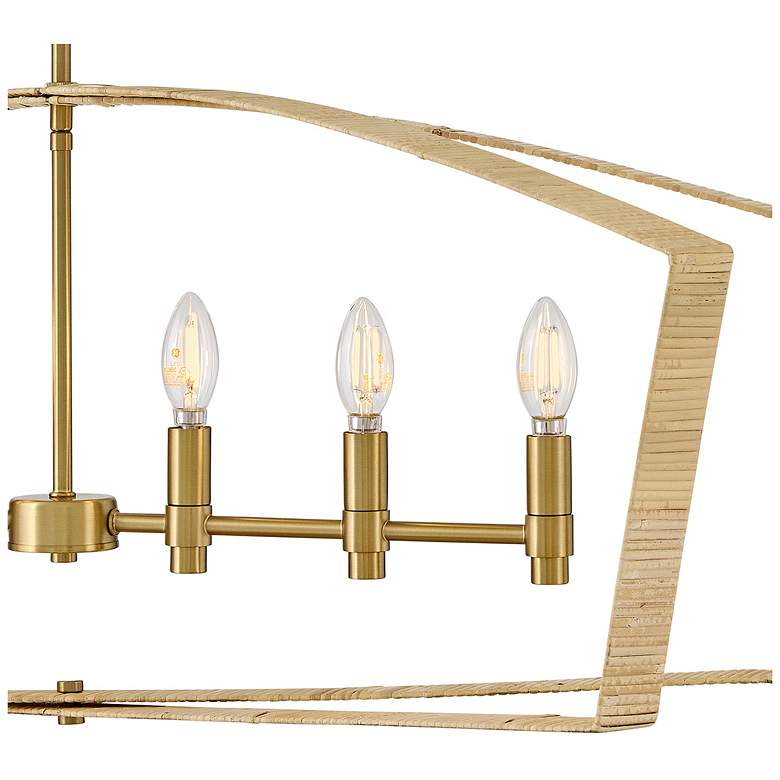 Image 3 Lark Sammi Interior Large Six Light Linear Chandelier 40" Lacquered Brass more views