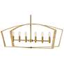 5_Lark Sammi Interior Large Six Light Linear Chandelier 40" Lacquered Brass more views