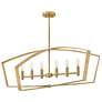 Lark Sammi Interior Large Six Light Linear Chandelier 40" Lacquered Brass