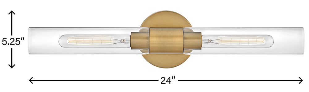 Lark Shea 24" Wide Lacquered Brass 2-Light Vanity Bath Light