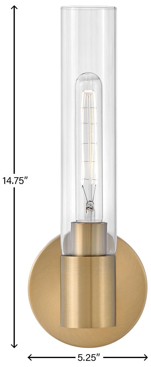 Lark-Shea Bath-Single Light Vanity-Lacquered Brass