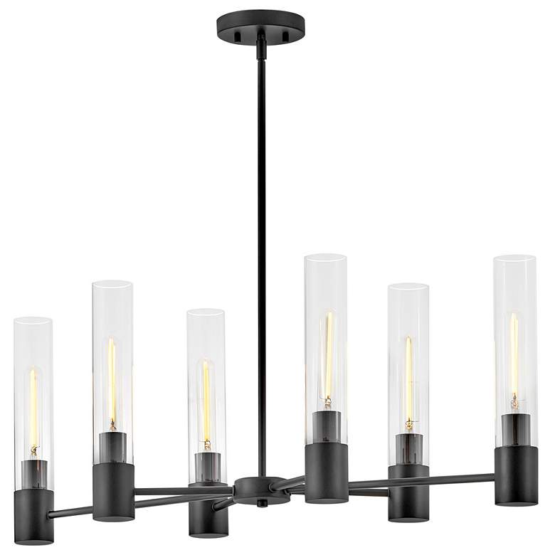 Image 1 Lark Shea Chandelier Small Linear Chandelier Black