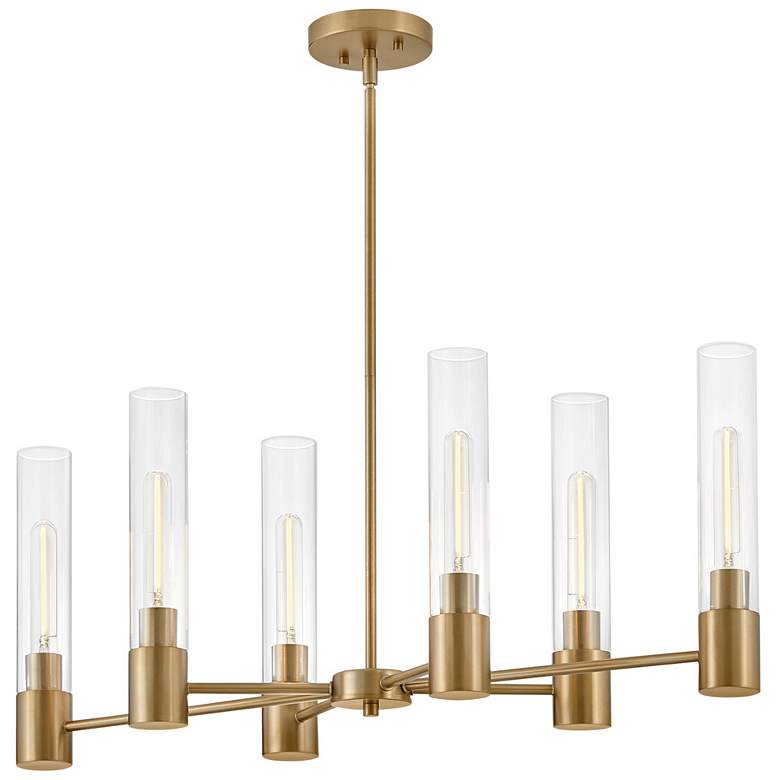 Image 1 Lark Shea Chandelier Small Linear Chandelier Lacquered Brass
