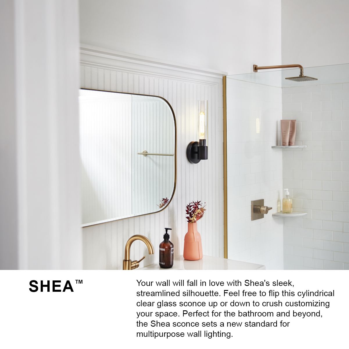 Lark Shea Medium Single Light Vanity 14.75" Lacquered Brass