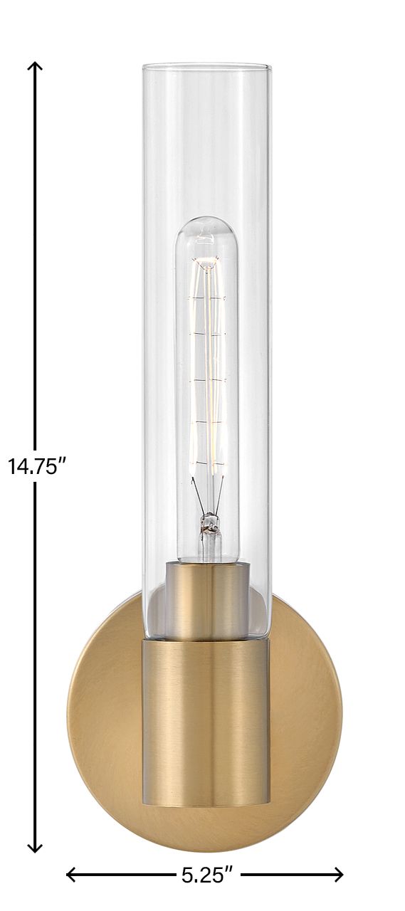 Lark Shea Medium Single Light Vanity 14.75" Lacquered Brass