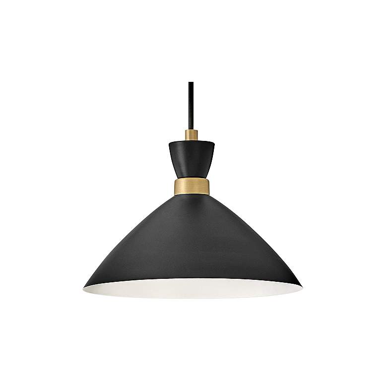 Image 2 Lark Simon 13 inch Wide Black Conical Metal Pendant Light more views