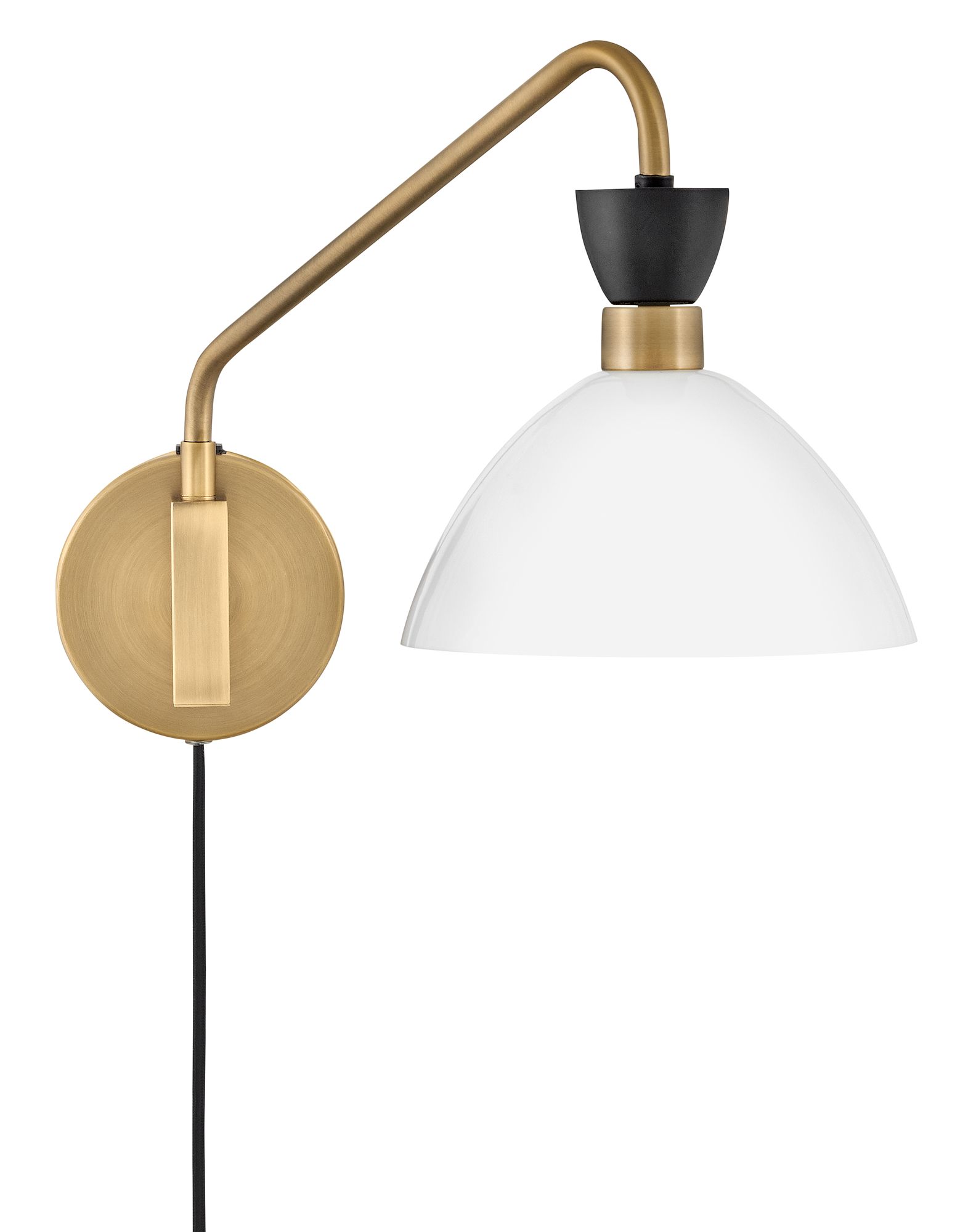 Lark Simon Interior Medium Single Light Plug-In Sconce 13.25" Black