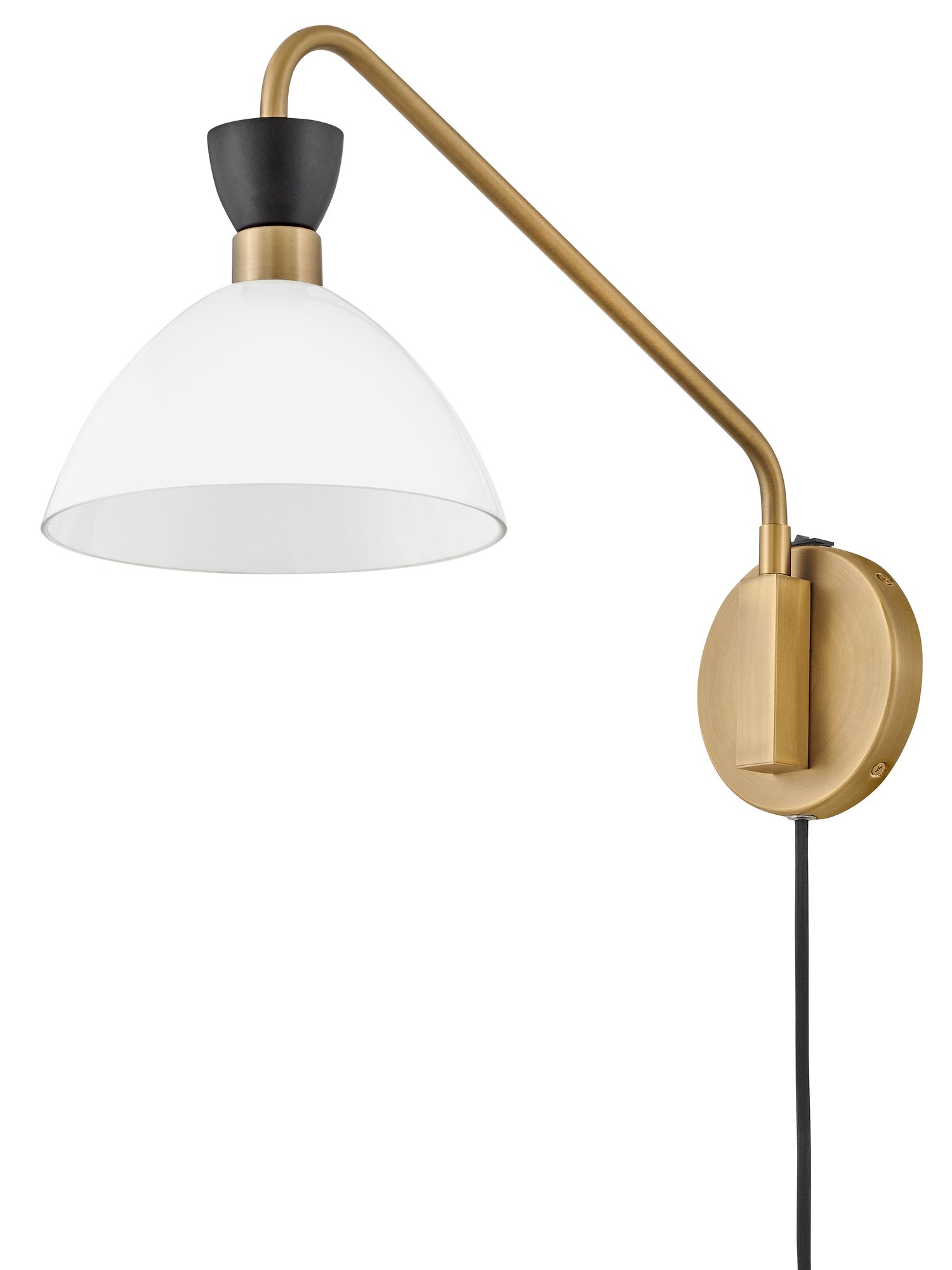 Lark Simon Interior Medium Single Light Plug-In Sconce 13.25" Black