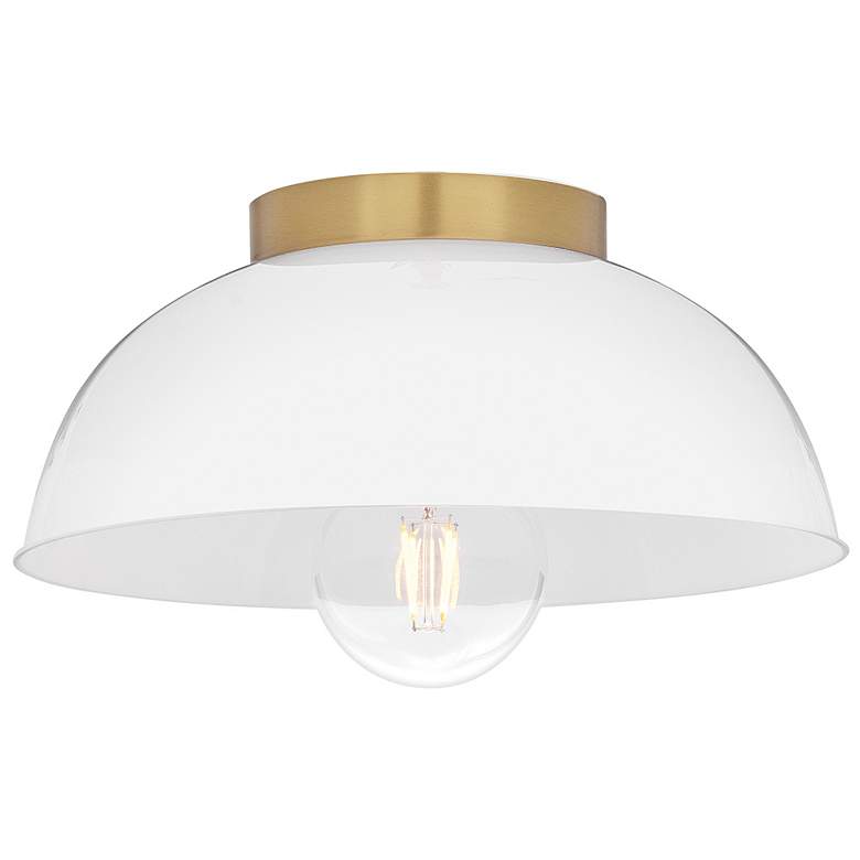 Image 1 Lark Stu Foyer Small Flush Mount Lacquered Brass