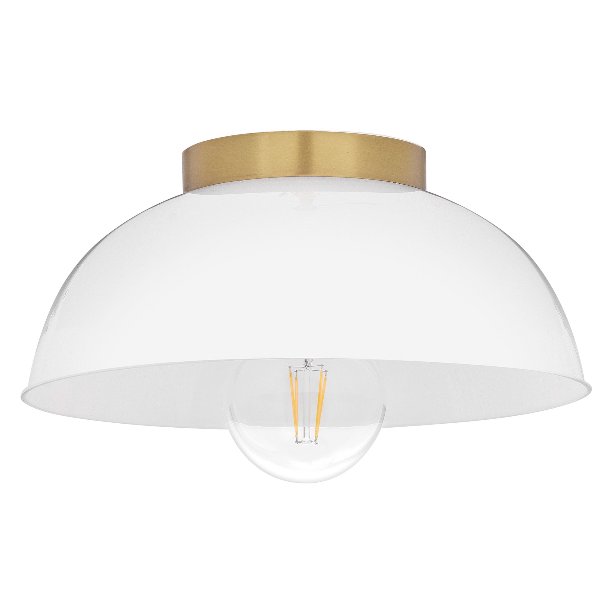 Image 2 Lark Stu Interior Small Flush Mount 11" Lacquered Brass/White more views