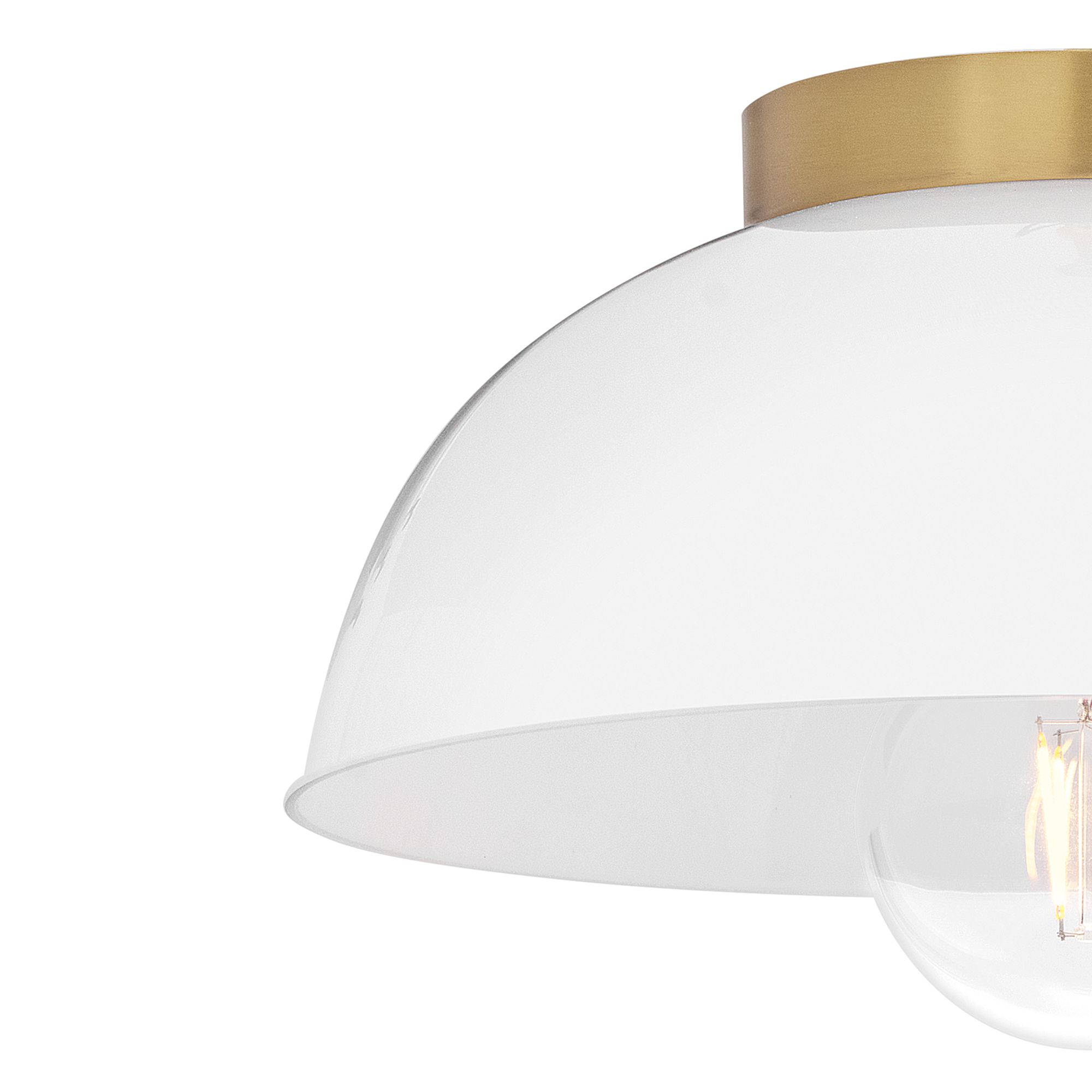 Image 6 Lark Stu Interior Small Flush Mount 11" Lacquered Brass/White more views