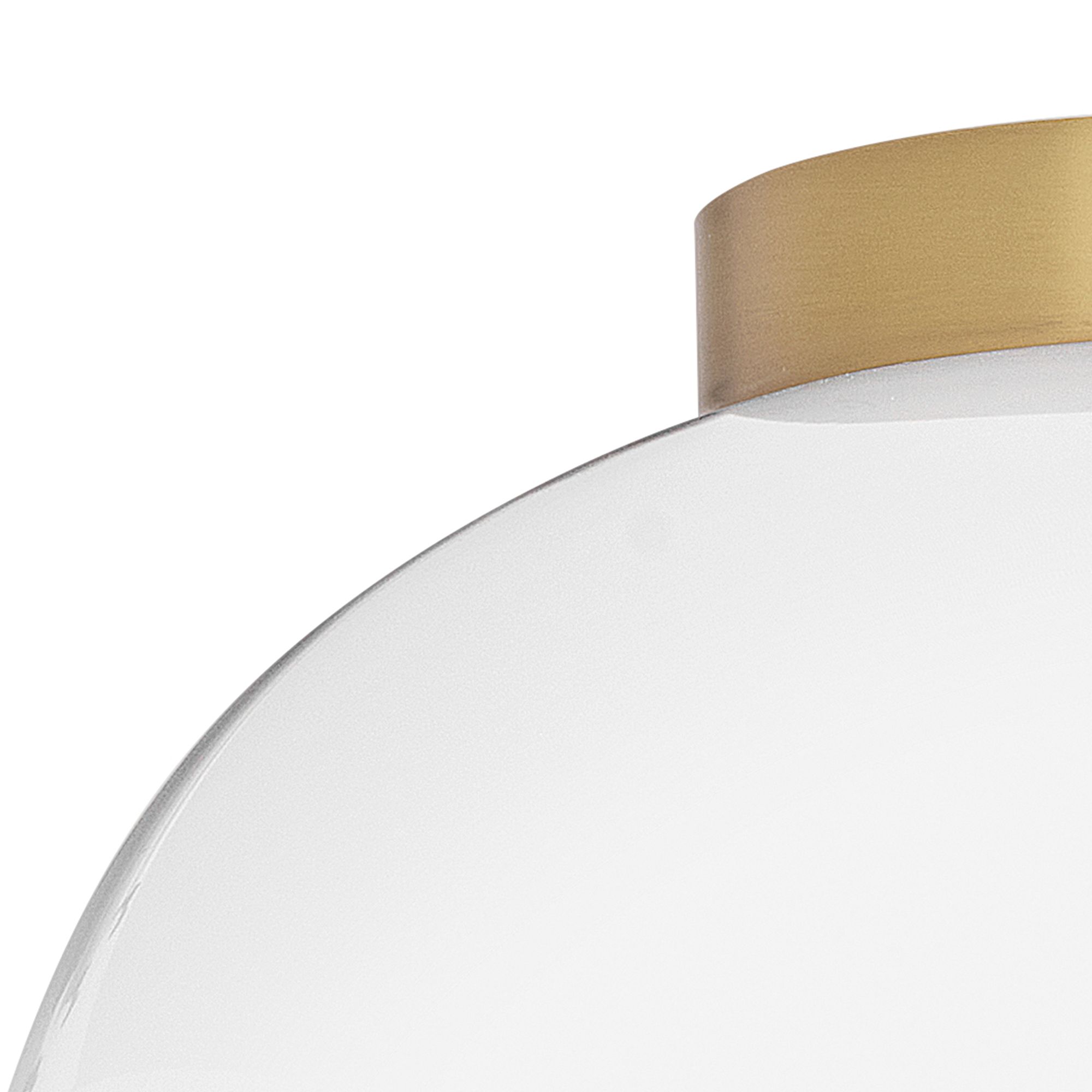 Image 7 Lark Stu Interior Small Flush Mount 11" Lacquered Brass/White more views