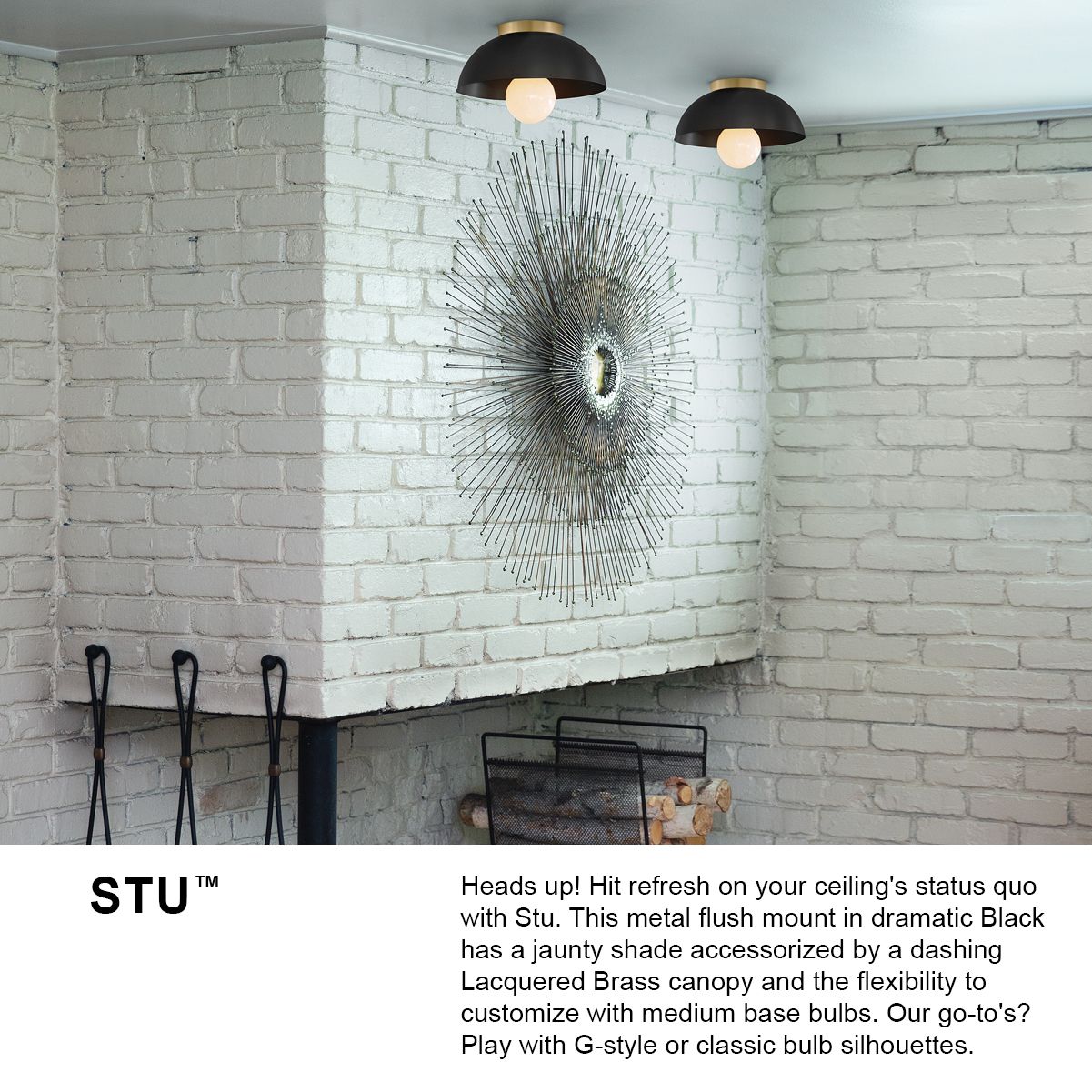 Lark Stu Interior Small Flush Mount 11" Matte White