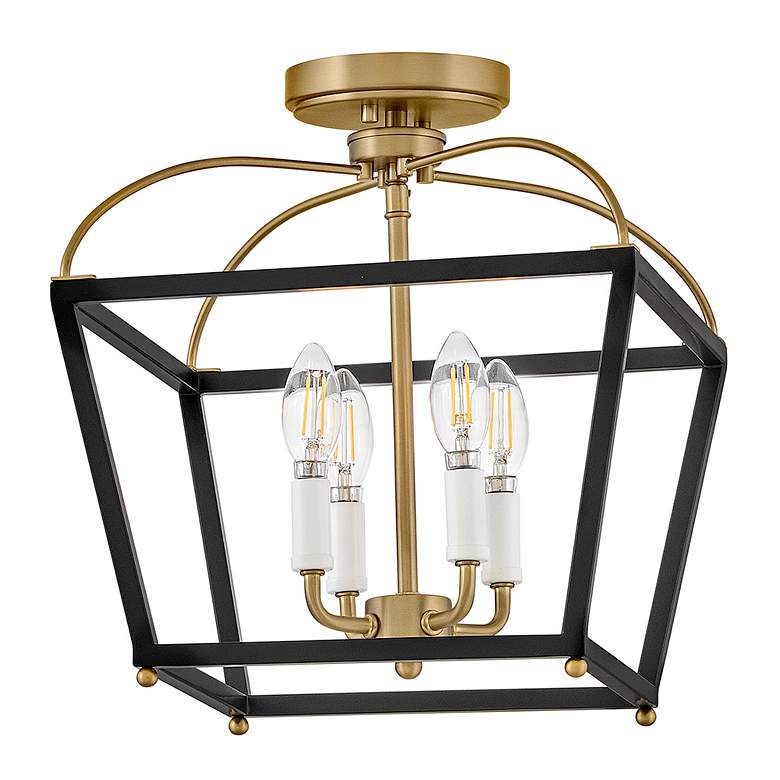Image 2 Lark Tate Interior Small Semi Flush Mount 13" Black more views