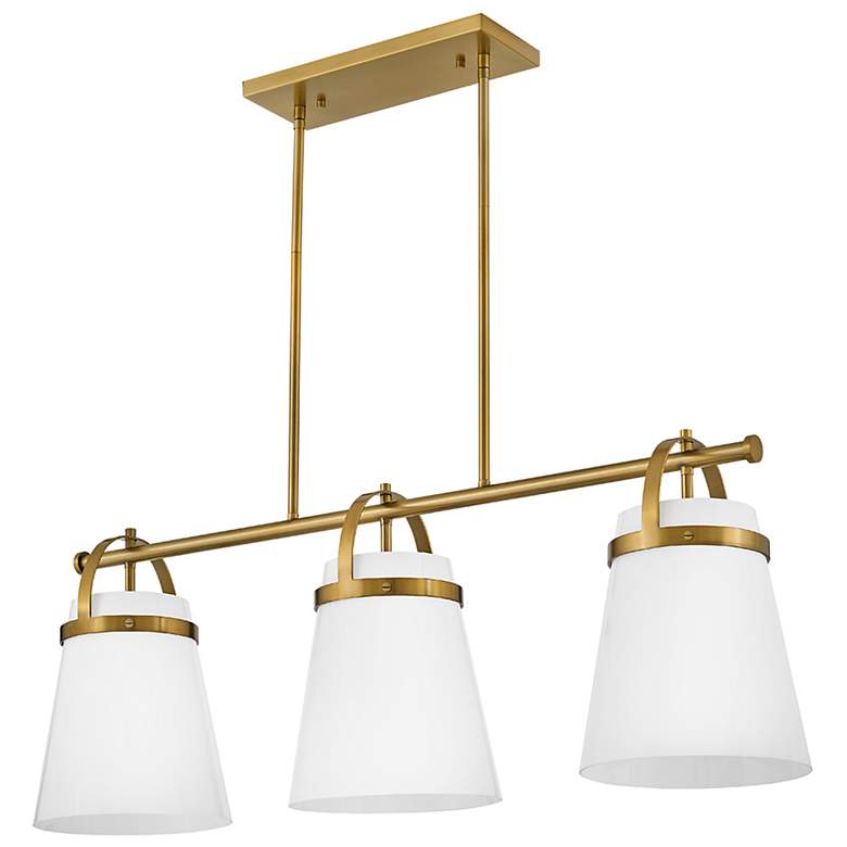 Image 3 Lark Tori Chandelier Large Three Light Linear Chandelier Lacquered Brass more views