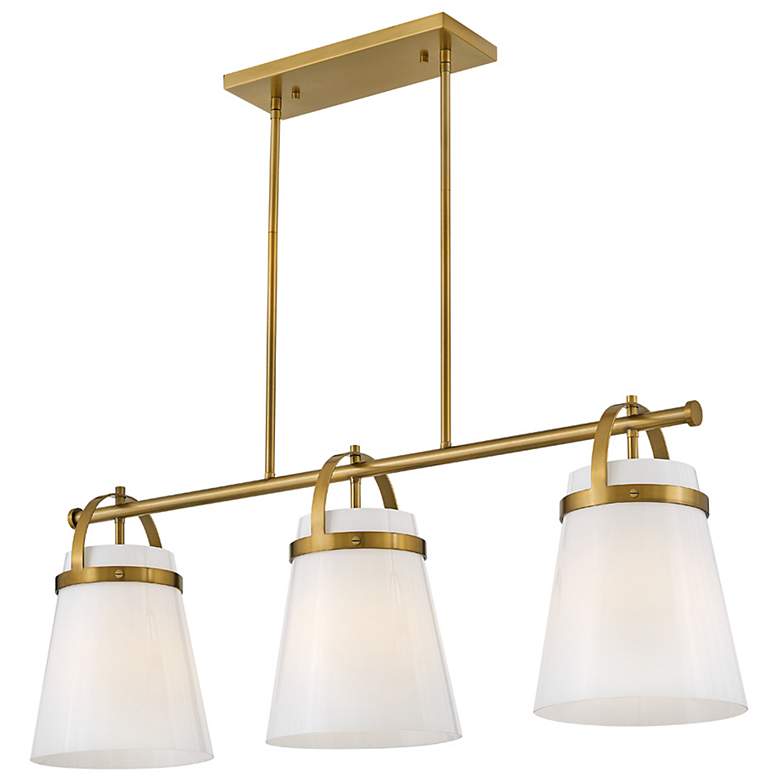 Image 4 Lark Tori Chandelier Large Three Light Linear Chandelier Lacquered Brass more views