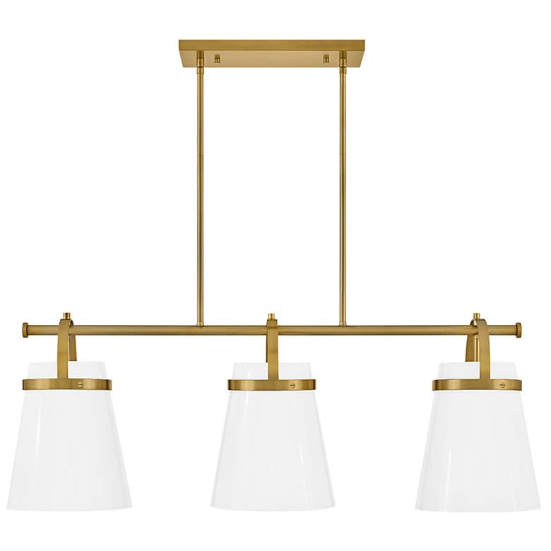 Image 6 Lark Tori Chandelier Large Three Light Linear Chandelier Lacquered Brass more views