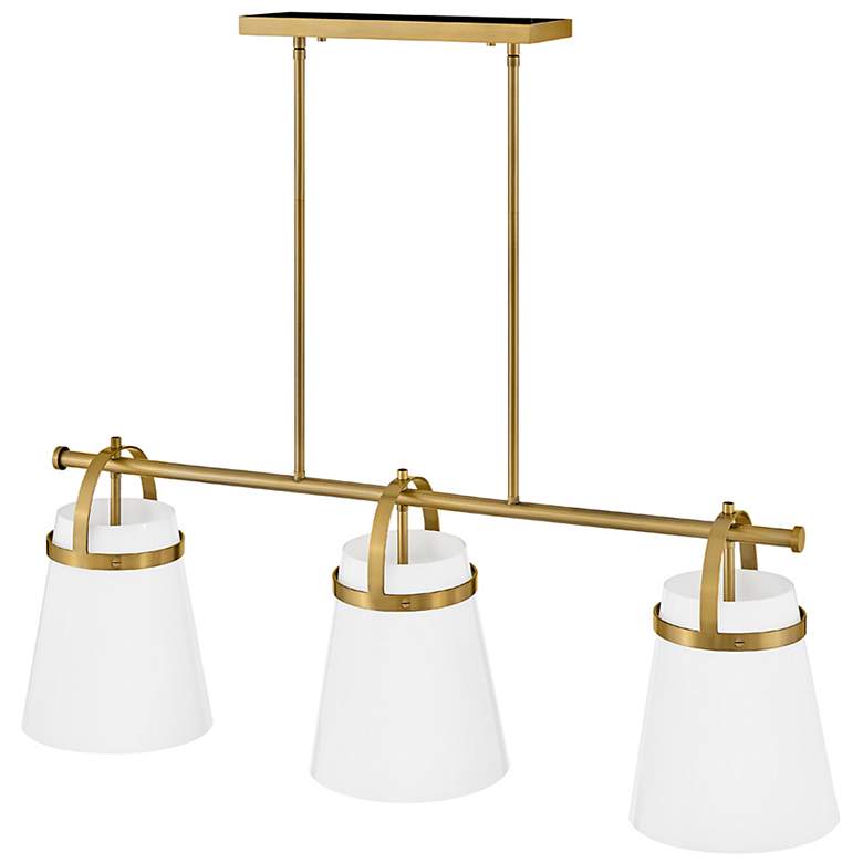 Image 7 Lark Tori Chandelier Large Three Light Linear Chandelier Lacquered Brass more views
